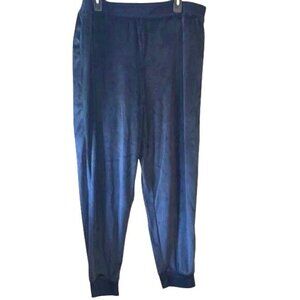 Honeydew XXL Blue Velour Lounge Pants With Elastic Waistband & Cuffed Ankles